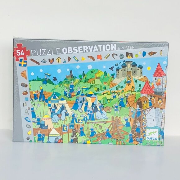 New Sealed Djeco 🧩Puzzle 54pcs Knights🐴& Observation Game for  Age 4+ - Picture 10 of 16
